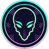 Alien neon logo