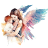 Engel Mutter Aquarell