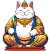 Funny fat cat as Buddha