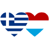 Greece Luxembourg flag heart used
