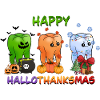 Happy Hallothanksmas Funny Teeth Design