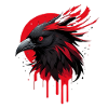 Fantasy bird red-black