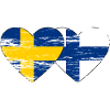 Suède Finlande Drapeau Coeur utilisé