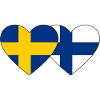 Suède Finlande Drapeau Coeur