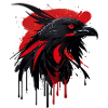 Fantasy bird red-black