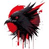 Fantasy bird red-black