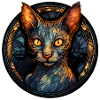 Lykoi Cat Breed Aquarelle Verre