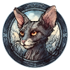 Lykoi Cat Breed Aquarelle Verre