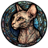 Peterbald Cat Breed Aquarelle Verre