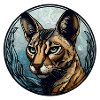 Savannah Cat Breed Aquarelle Verre