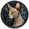 Peterbald Cat Breed Aquarelle Verre