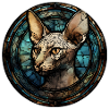 Peterbald Katzenrasse Aquarellglas