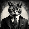 Chat d’affaires en costume