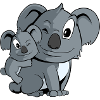 Mom and baby koala bear