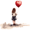 Fille avec ballon cardiaque