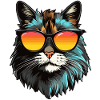Main-Coon cat with sunglasses
