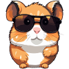 Cute hamster with sunglasses