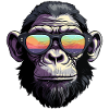 Chimpanzee with sunglasses