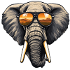 Elephant with sunglasses