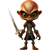 Alien pirate with saber