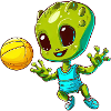 Green Alien Basketball Player