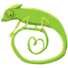 Chameleon ringing with heart