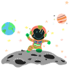 Astronaut orange green