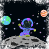 Violet blue grunge astronaut