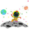Yellow and red astronaut