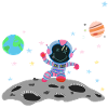 astronaute bleu rose