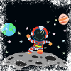 Astronaut red white grunge