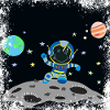 Blue Blue Grunge Astronaut