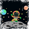 Astronaut orange green grunge