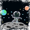astronaute gris grunge