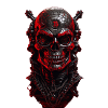 black and red skull