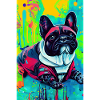 Stampa Pop Art Moderna | colorato | Bulldog francese