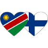 Namibia Finland Flag Heart