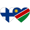 Finland Namibia Flag Heart