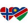 Norway Namibia Flag Heart