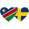 Namibia Sweden Flag Heart
