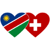Namibia Switzerland Flag Heart
