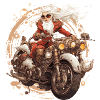 Père Noël à moto