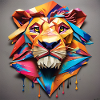 Splattered Paper Lion