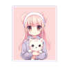 Kawaii Girl Anime Manga Girl Cat