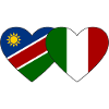 Namibia Italy Flag Heart