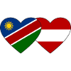 Namibia Austria Flag Heart