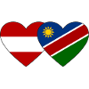 Austria Namibia Flag Heart