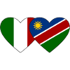 Italy Namibia Flag Heart