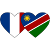 France Namibia Flag Heart