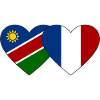 Namibia France Flag Heart